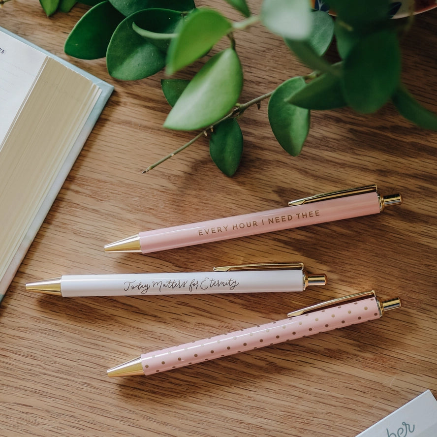 Blush Bible and Book Study Pen Set