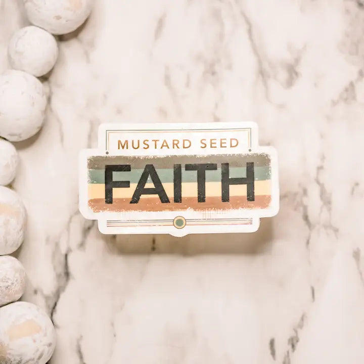 Mustard Seed Faith Clear, Vinyl Sticker, 3"x3"