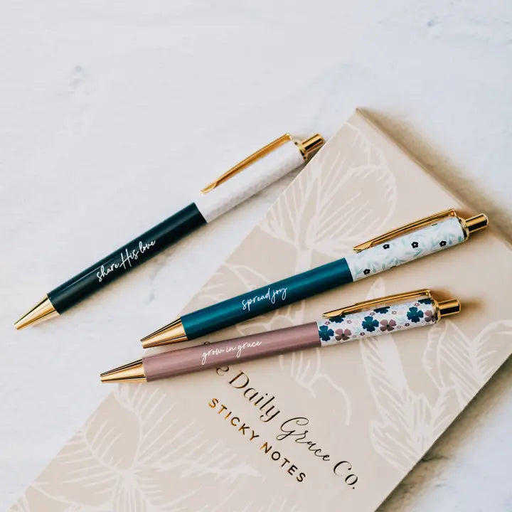 Bloom in Faith: Grow in Grace 3-Piece Pen Set