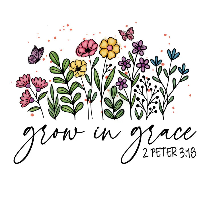Grow in Grace Vinyl, Sticker, 3"x3"