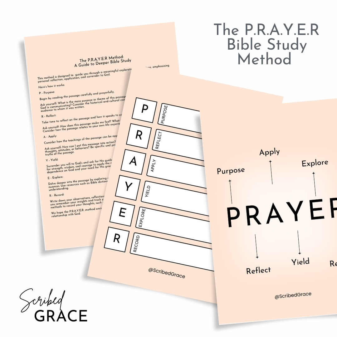 Praying Methods The P.R.A.Y.E.R. Method: A Guide to Deeper Bible Study Template ...